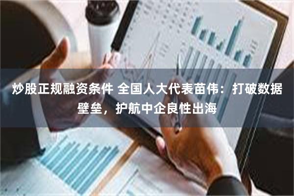 炒股正规融资条件 全国人大代表苗伟：打破数据壁垒，护航中企良性出海