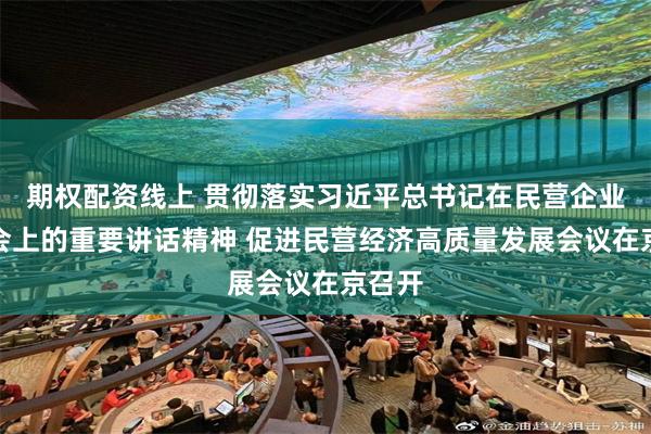 期权配资线上 贯彻落实习近平总书记在民营企业座谈会上的重要讲话精神 促进民营经济高质量发展会议在京召开